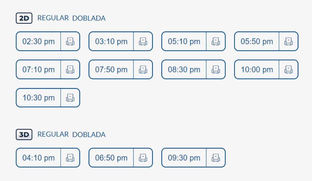 Horarios para Cineplanet Villa El Salvador, sábado 10 de junio.