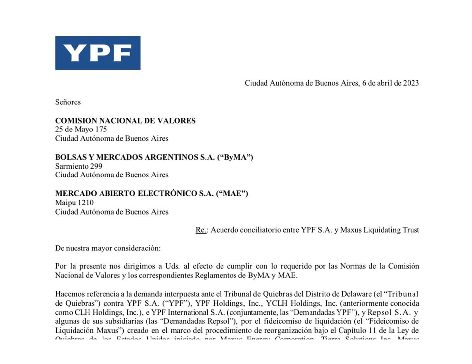 YPF caso Maxus