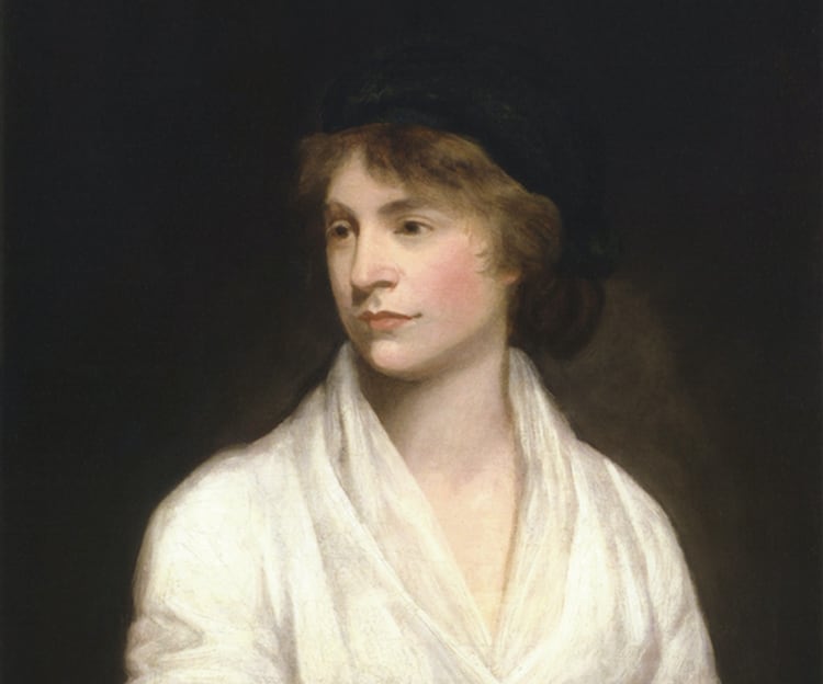 Mary Wollstonecraft, pionera feminista, escritora, pensadora. (Retrato de John Opie)