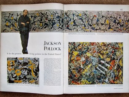Pollock en la revista "Life" en 1949: '¿Acaso es él el pintor vivo más grande de los Estados Unidos?'