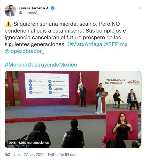 “no Condenen Al País A La Miseria” Javier Lozano Contra Amlo Por Buscar Desaparecer Grados 4317