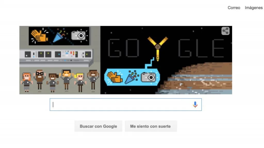 El doodle de Google, tributo para la misión Juno
