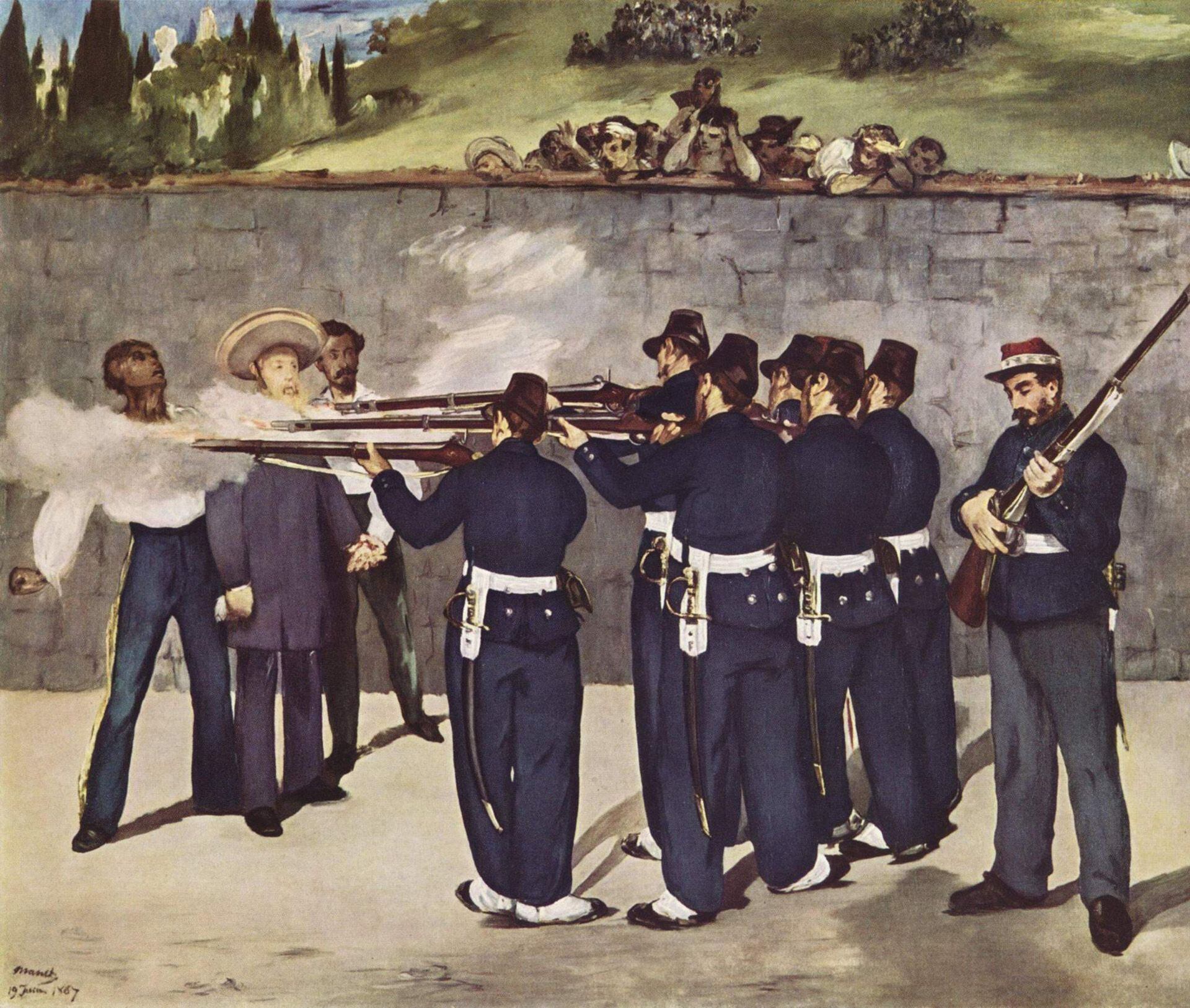 “La ejecución del emperador Maximiliano” de (1868-69) de Édouard Manet