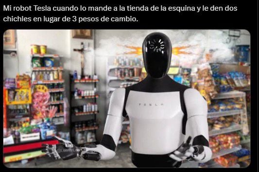 Los mejores memes del robot de Tesla en México. (X)