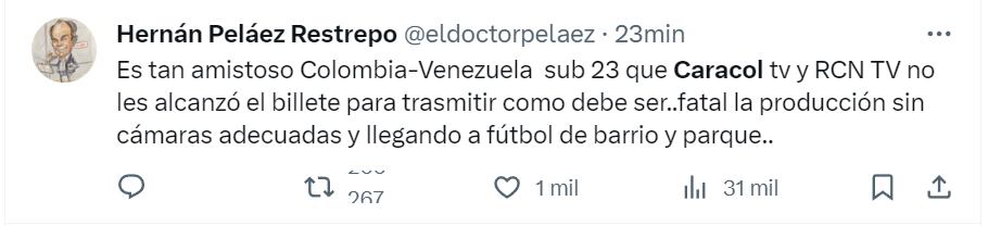 Hernán Peláez arremetió contra Caracol y RCN