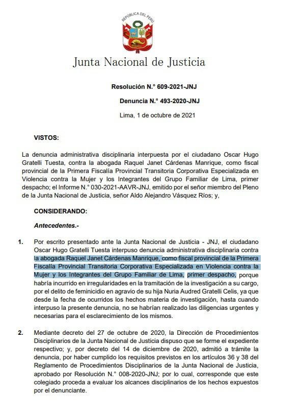 Un nuevo coordinador ha sido asignado al equipo de la fiscalía que investiga los incidentes fatales durante las protestas contra Dina Boluarte.