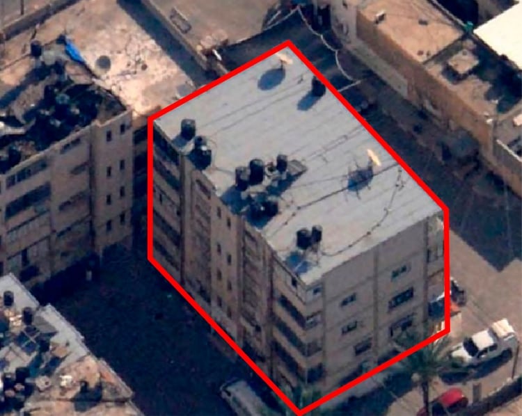 El edificio de 5 pisos donde funcionaban las oficina de Seguridad Interior del grupo terrorista