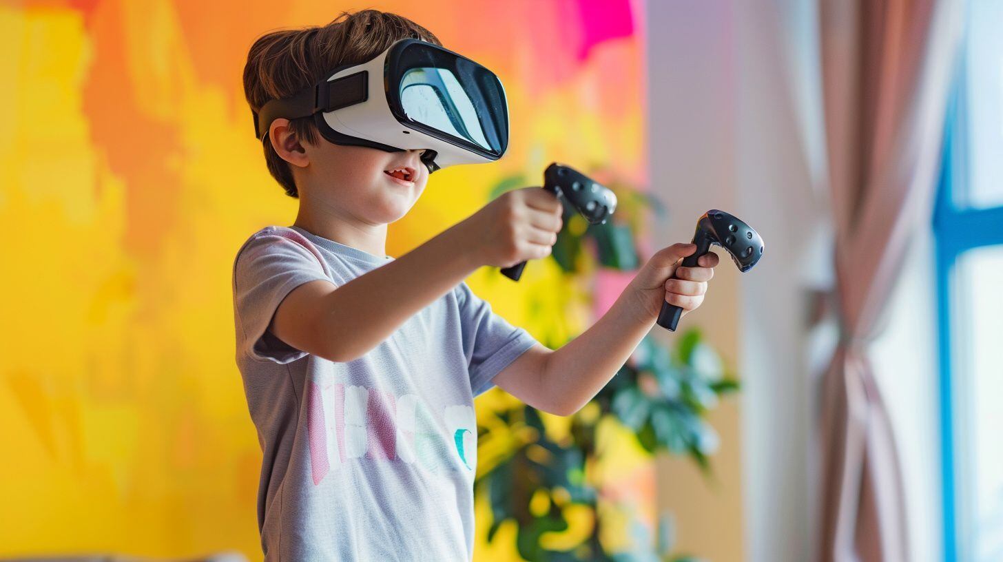 Niño jugando a un videojuego de realidad virtual en su casa - (Imagen Ilustrativa Infobae)