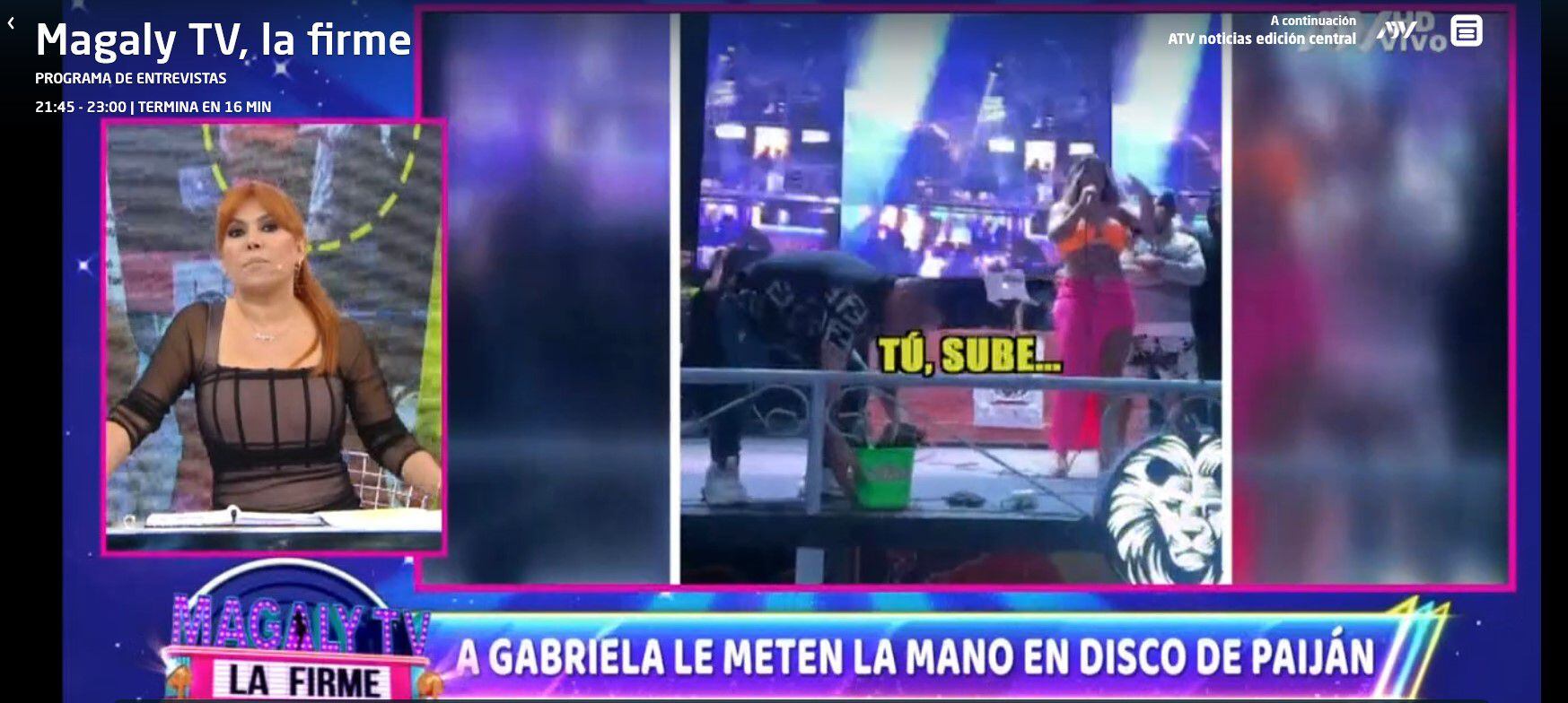 Gabriela Serpa le meten la mano en disco de Paiján