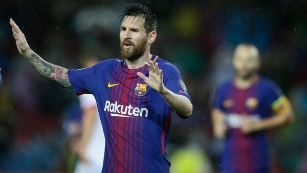 Messi desarrolló toda su carrera en el Barcelona y recién a los 34 años terminaría su contrato allí (AP)