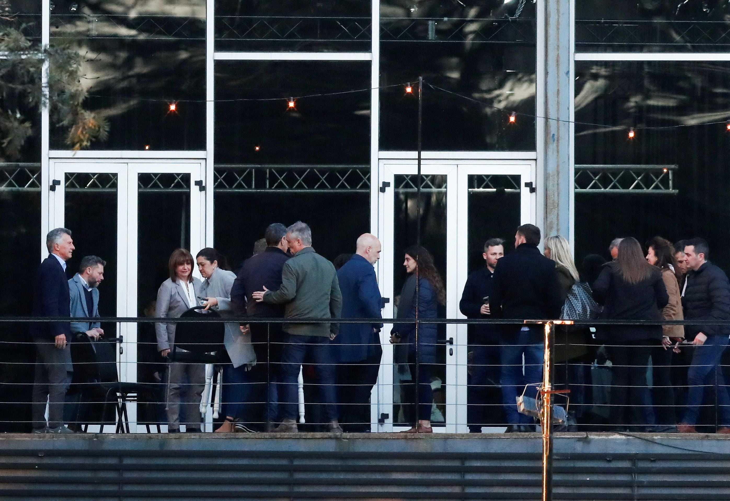 El backsteake de la foto de Mauricio Macri, Horacio Rodríguez Larreta, Patricia Bullrich y Jorge Macri (Agustin Marcarian - Reuters)