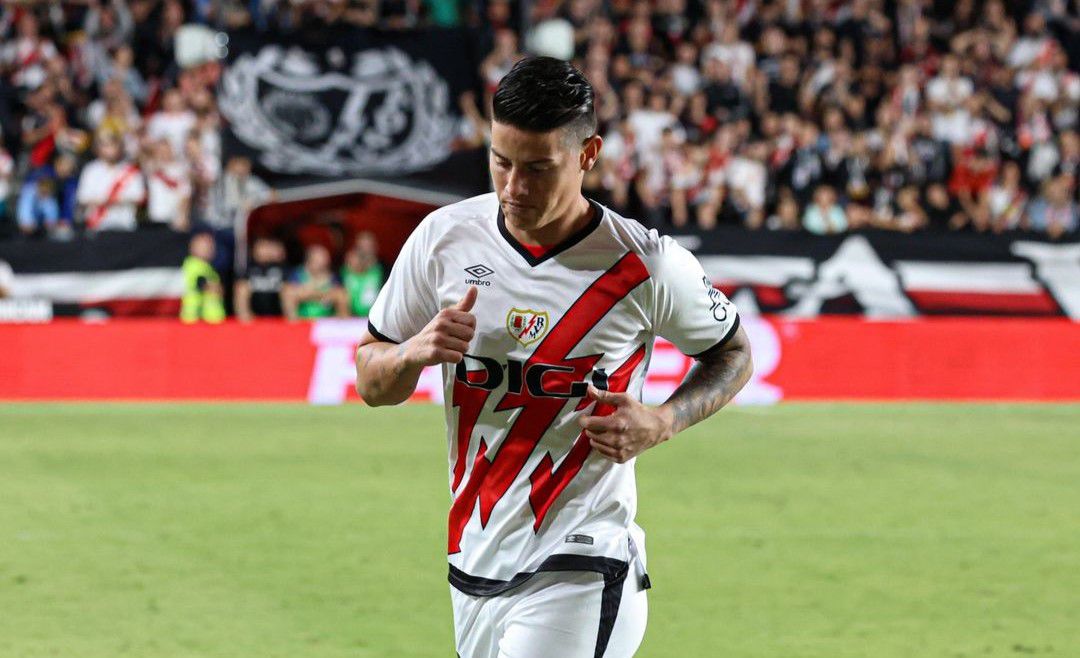 El colombiano debutó con la camiseta del Rayo Vallecano - crédito @jamesrodriguez10/Instagram