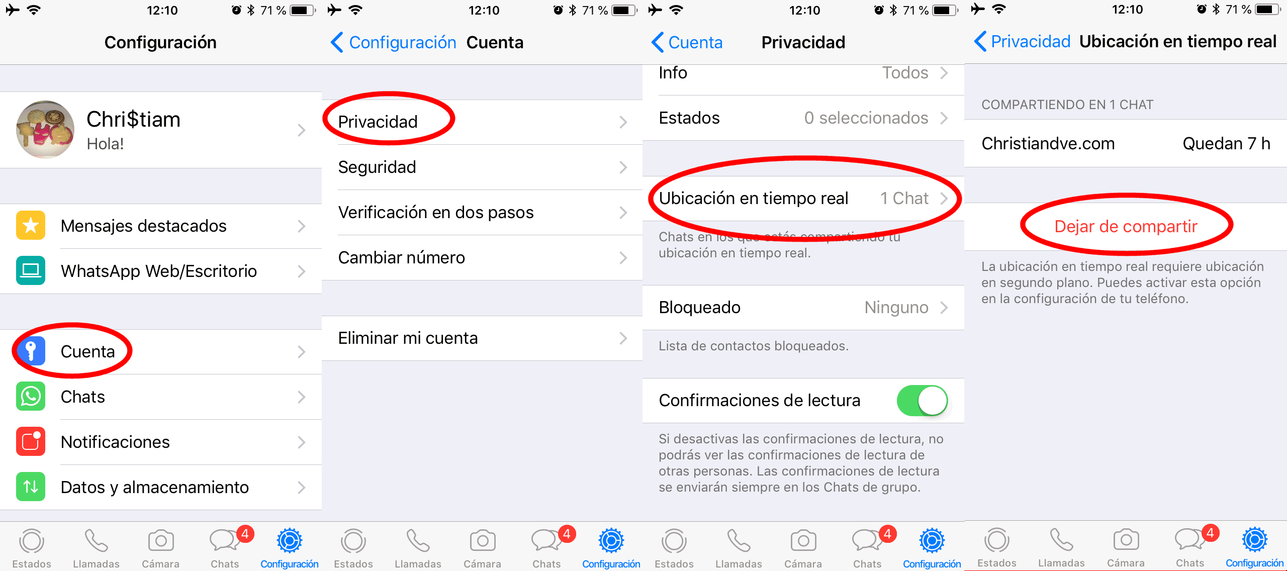 Pare de compartilhar a localização em tempo real do WhatsApp (foto: Christian DVe Blog)