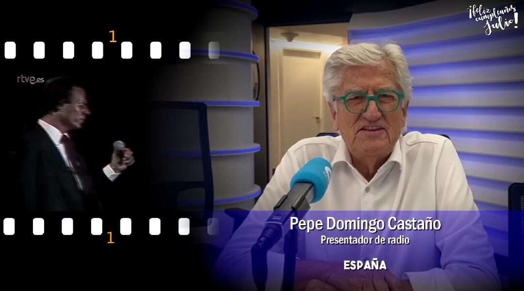 Pepe Domingo Castaño en su felicitación a Julio Iglesias.