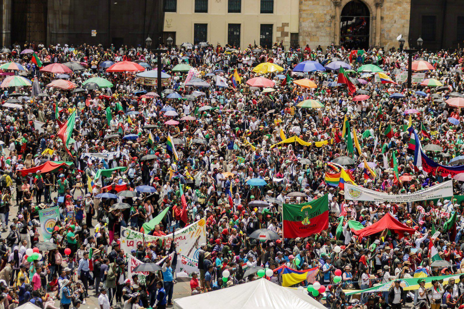 Más de 30.000 personas se manifestaron en Bogotá a favor de las reformas de Gustavo Petro - crédito @JDRiveros/x