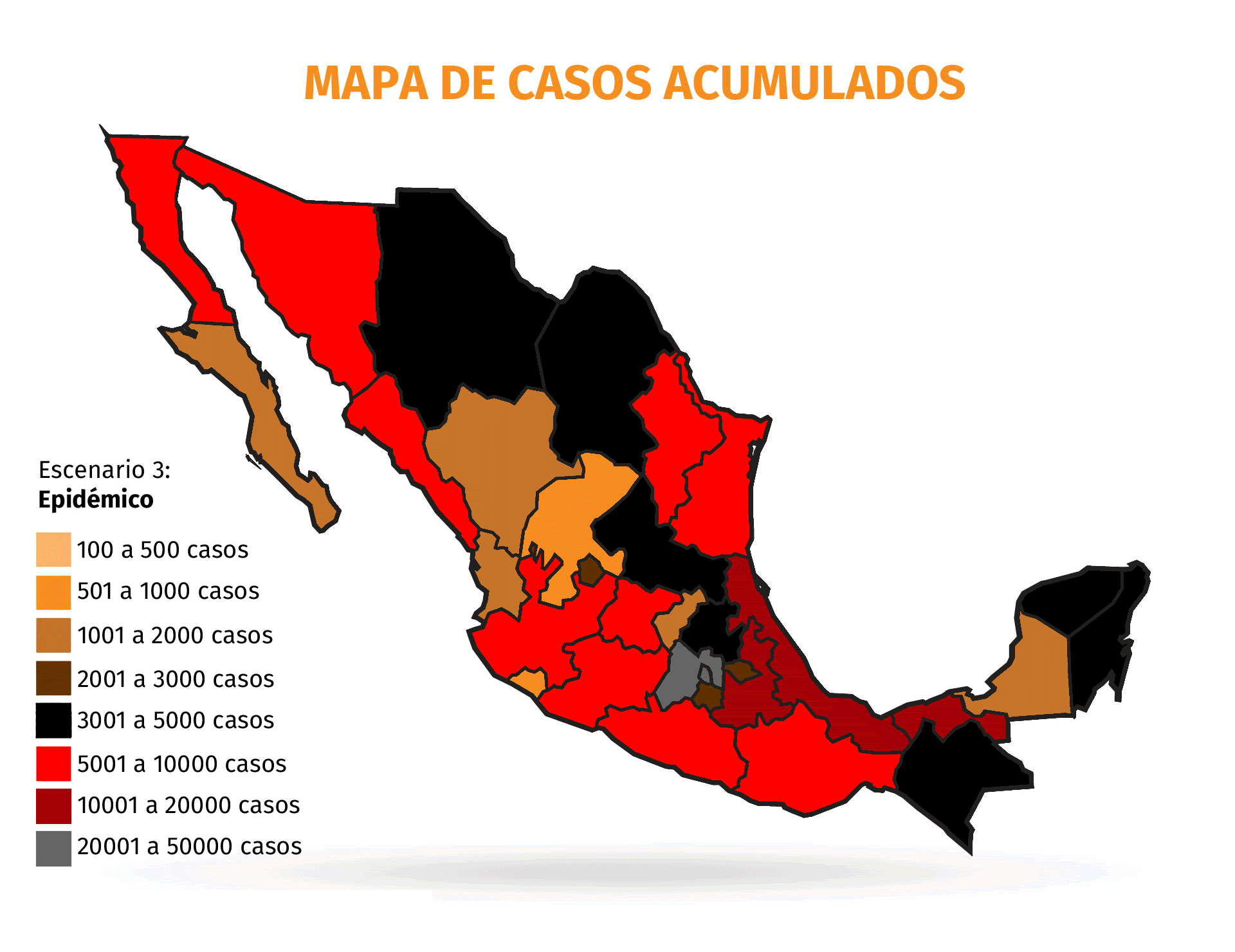 coronavirus mexico mapa colores 010720