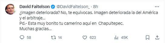 David Faitelson reaccionó a la publicación del Burro y le recordó su polémica salida de Televisa (X @DavidFaitelson).