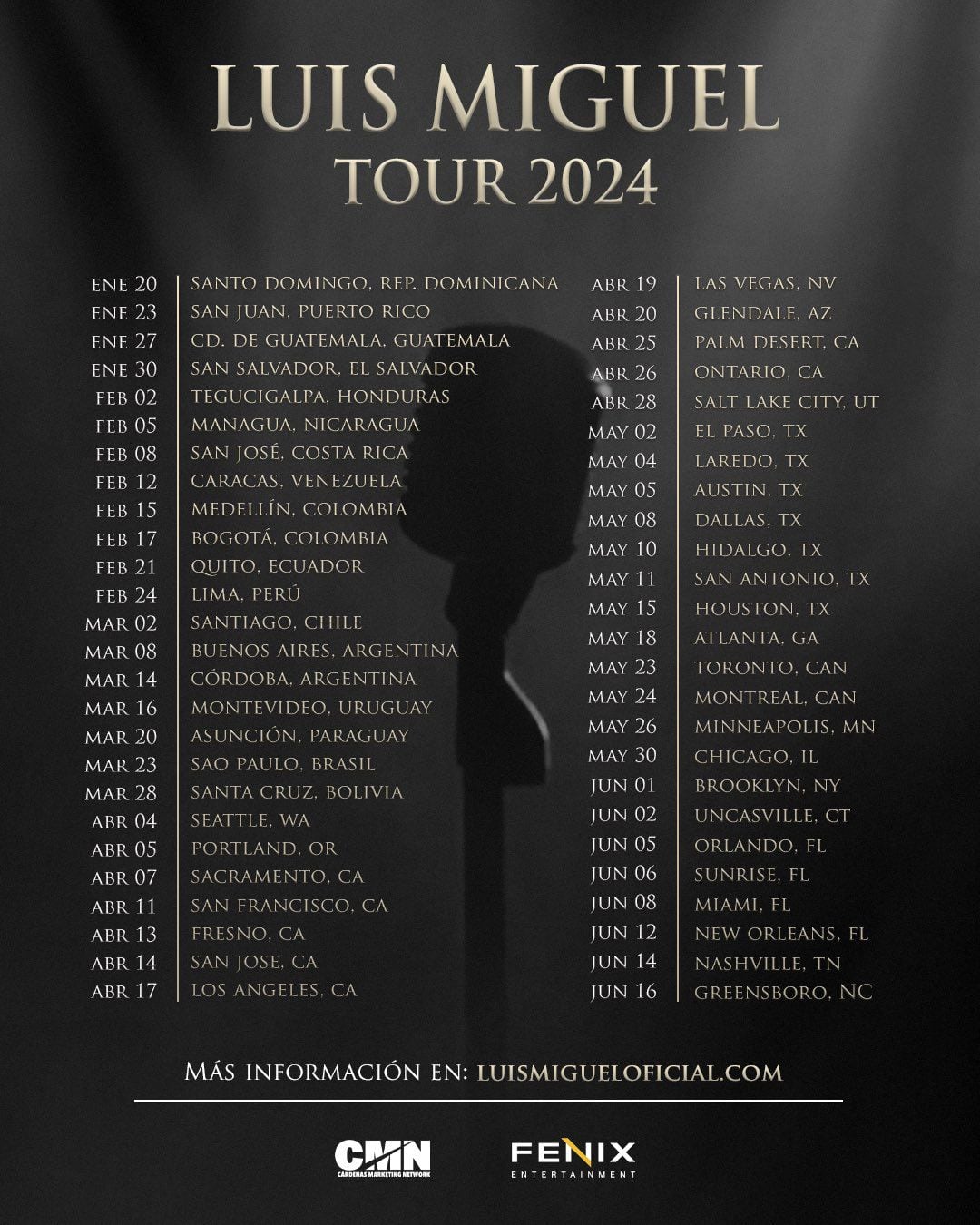 50 nuevas fechas para el 'Luis Miguel Tour 2024'  (@LMXLM)