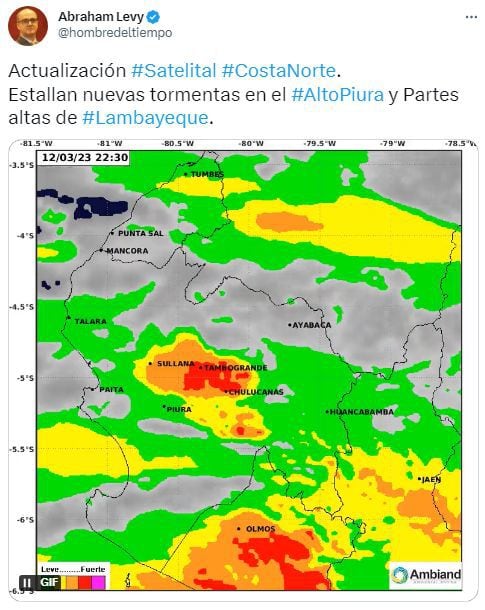 Tormentas en Alto Piura y Lambayeque