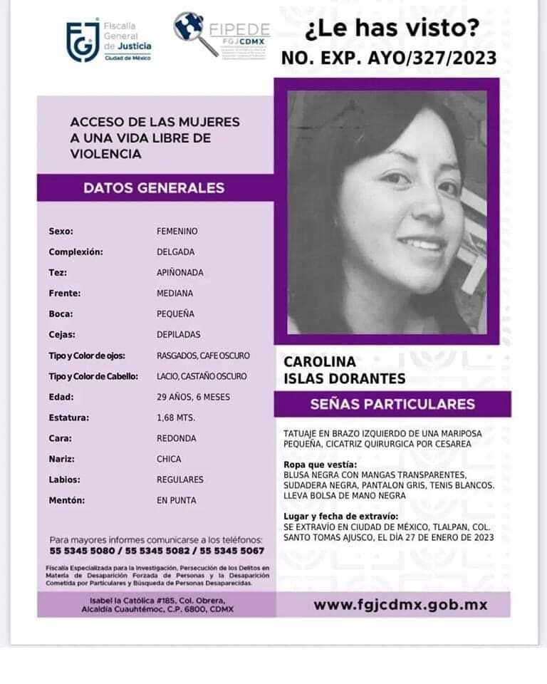 La conexión entre Ivana Huato y Carolina Islas: mujeres de Tlalpan que han  desaparecido en el centro de la CDMX - Infobae