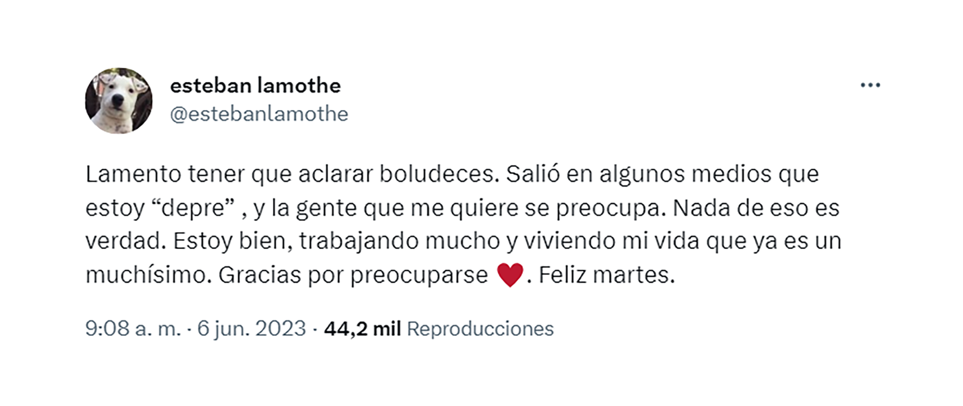 Esteban Lamothe Llevó Tranquilidad Sobre Su Salud “la Gente Que Me Quiere Se Preocupa” Infobae 3878