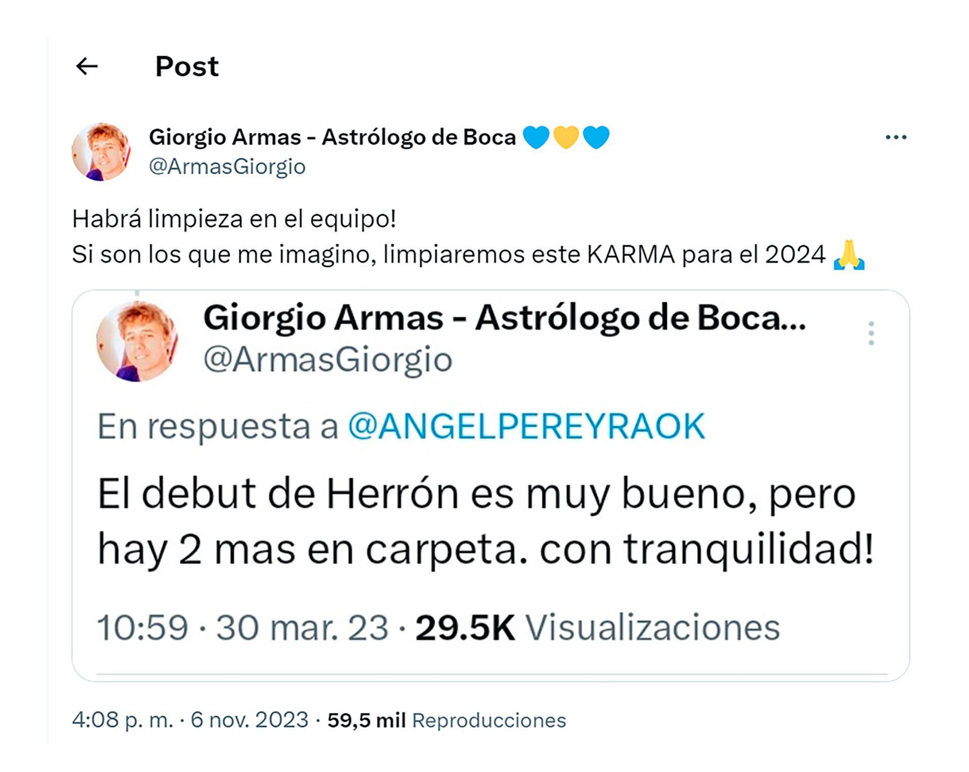 Giorgio Armas el astrólogo de Boca Juniors