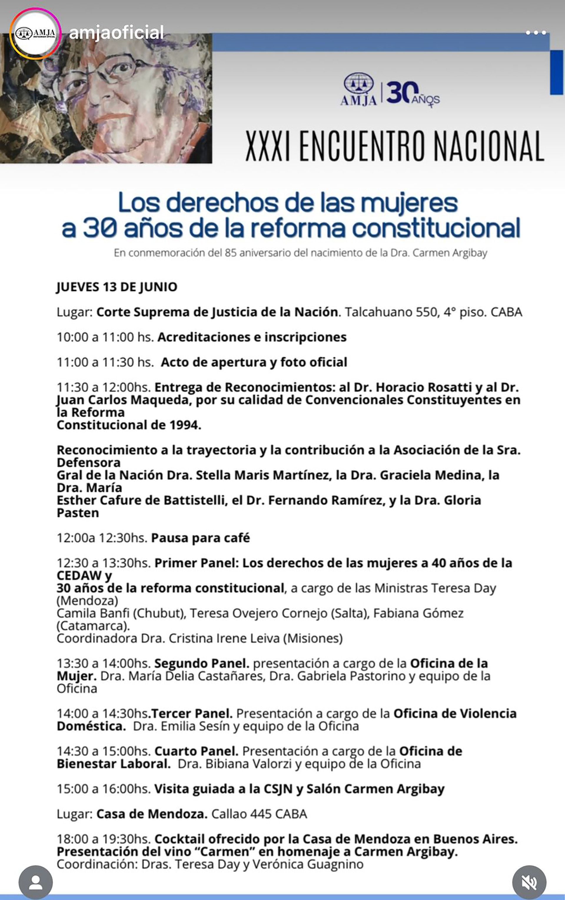 Actividad en homenaje a Carmen Argibay que participa Norma Abate