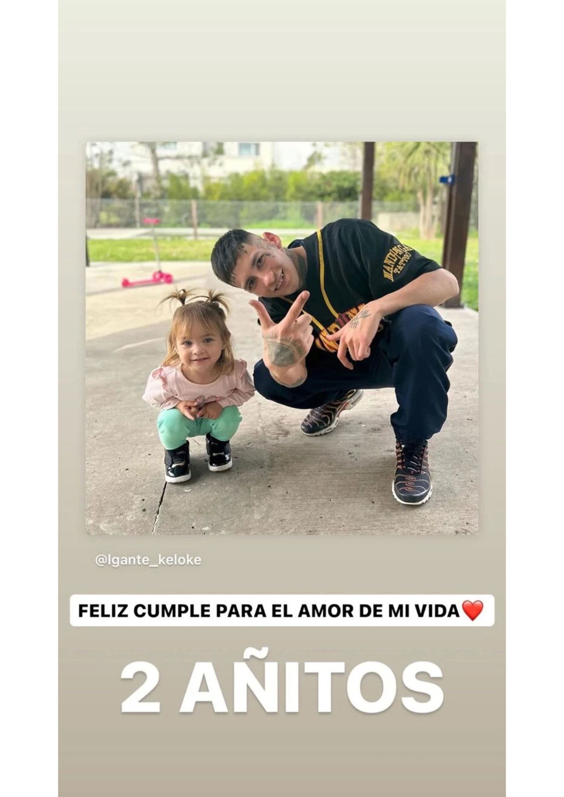 El mensaje del cantante a su hija en las redes sociales