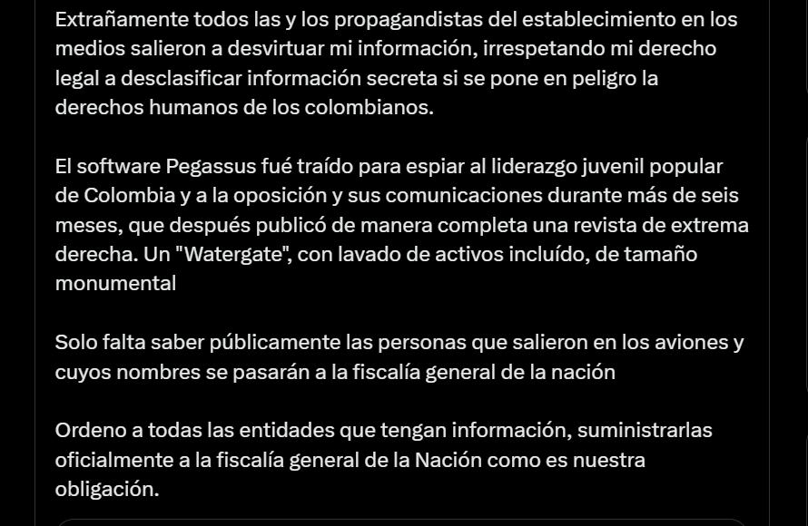 El presidente comparó la supuesta compra de Pegasus con el escándalo de 