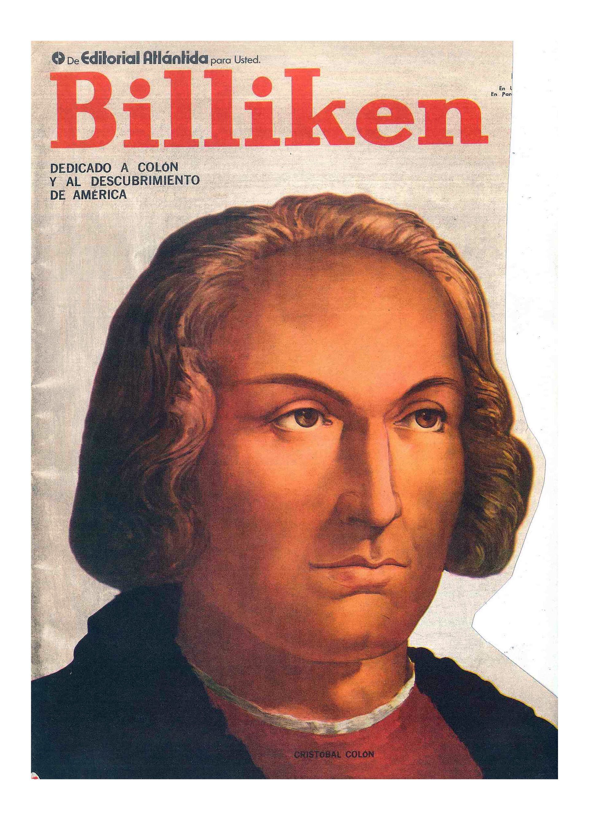 Colón en la portada de Billiken, años 70s. Todavía era una figura de estima en el mundo escolar..