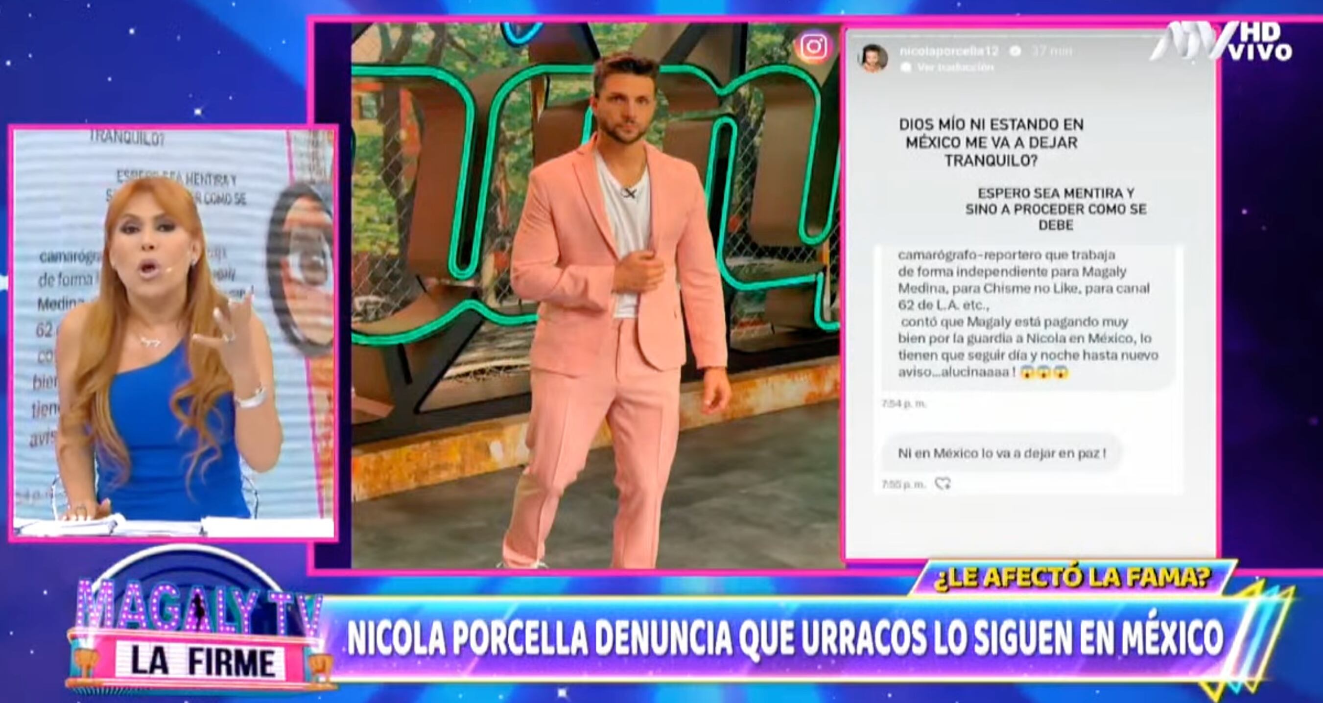 Magaly Medina negó que haya enviado reporteros a México para que sigan a Nicola Porcella.