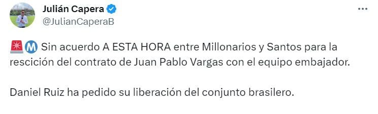 A Millonarios y Santos se les cayeron los negocios con Daniel Ruiz y Juan Pablo Vargas en el mismo día.