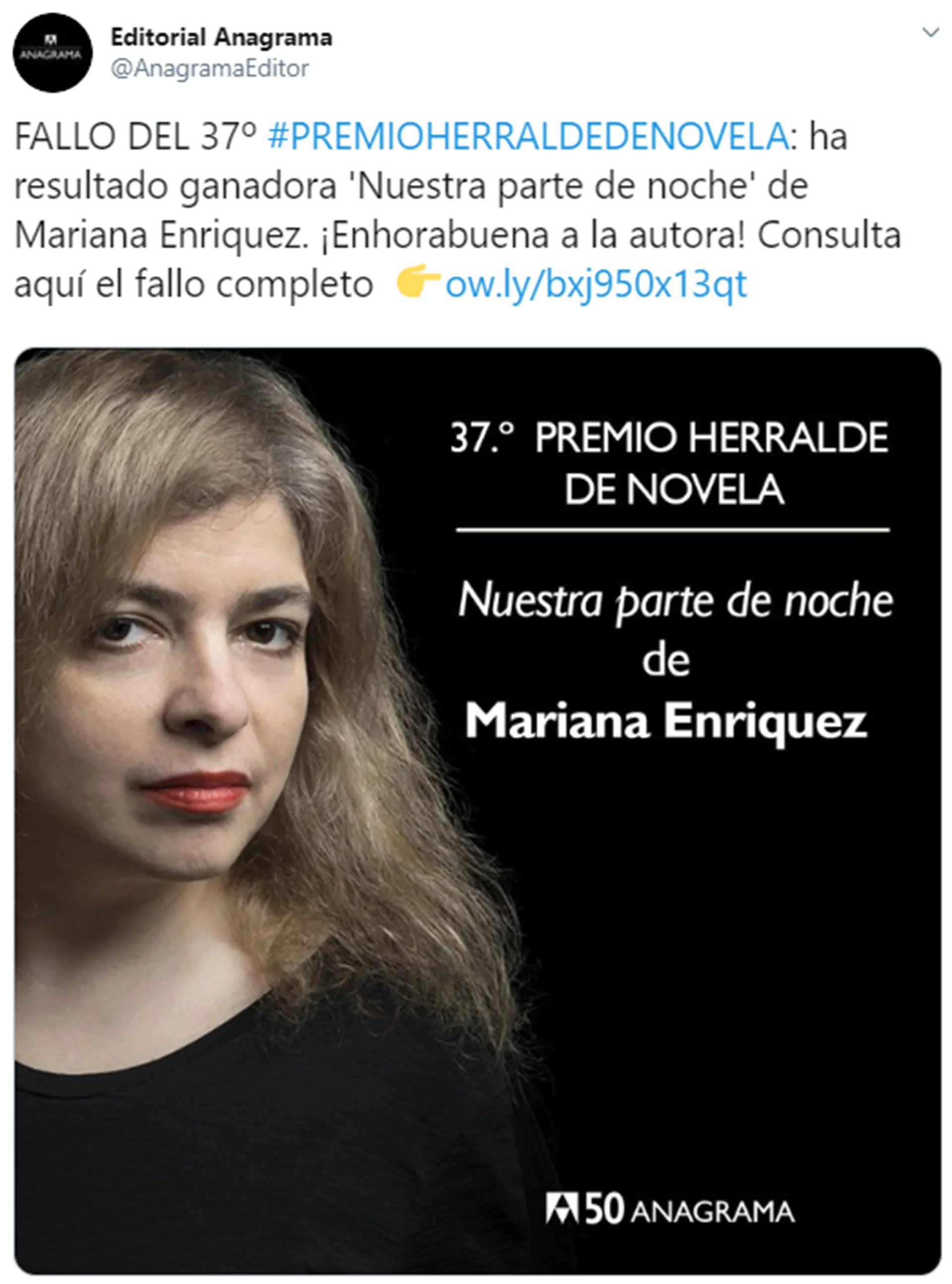 NUESTRA PARTE DE NOCHE - ENRIQUEZ MARIANA - EDITORIAL ANAGRAMA