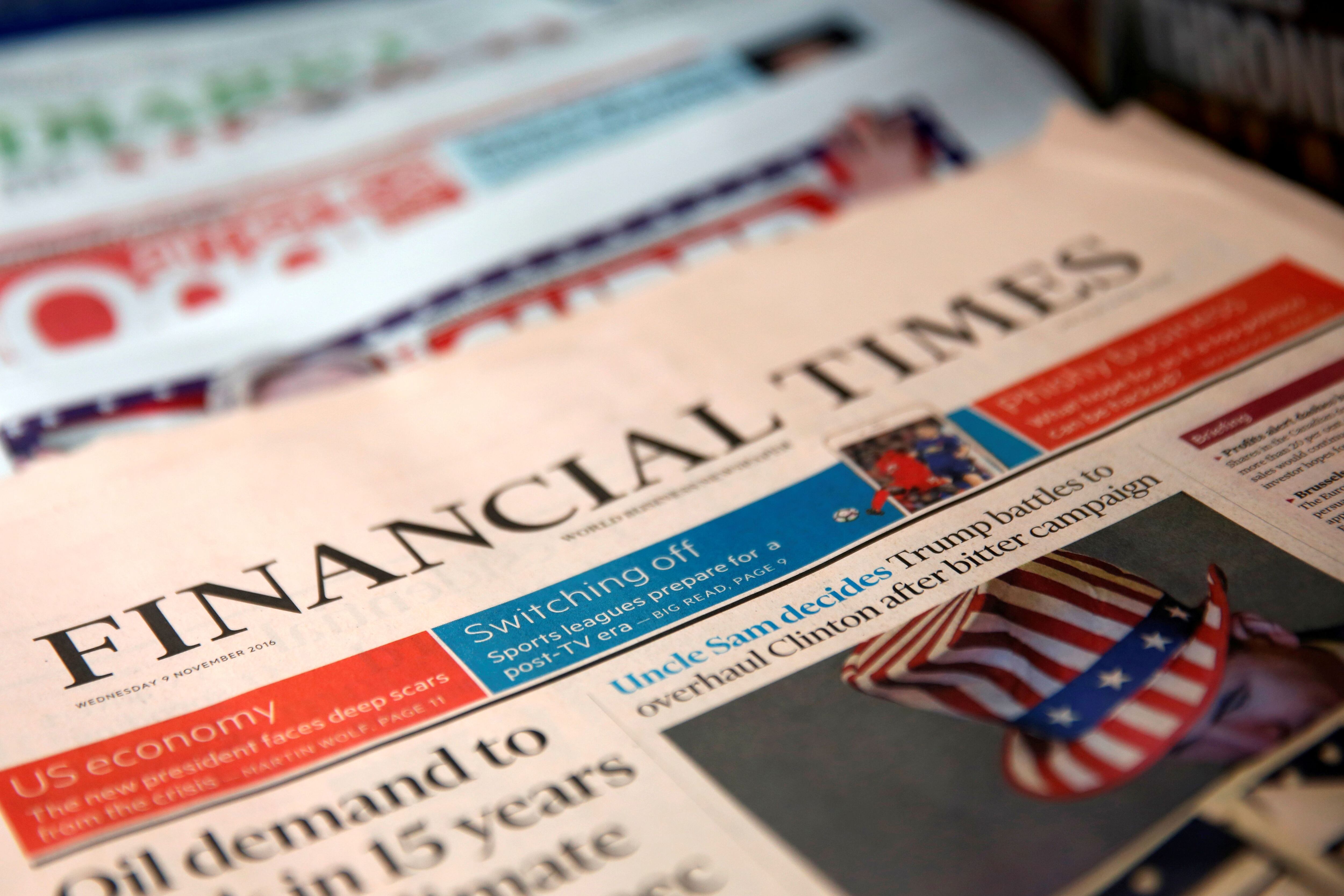 La portada de Financial Times en 2016, ilustrativa. (Crédito: REUTERS | Shannon Stapleton)