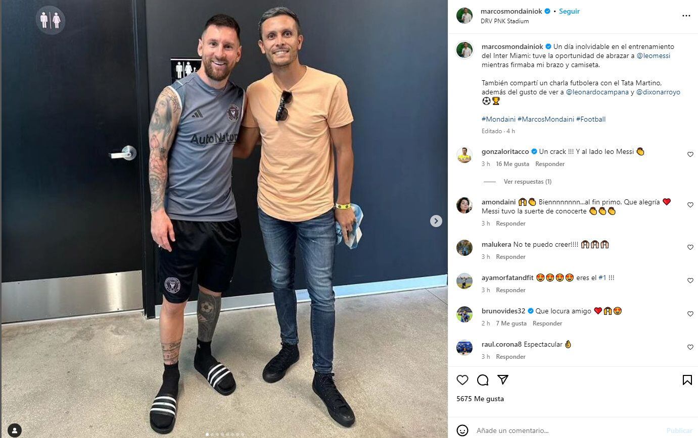 Marcos Mondeni and Lionel Messi (Instagram)
