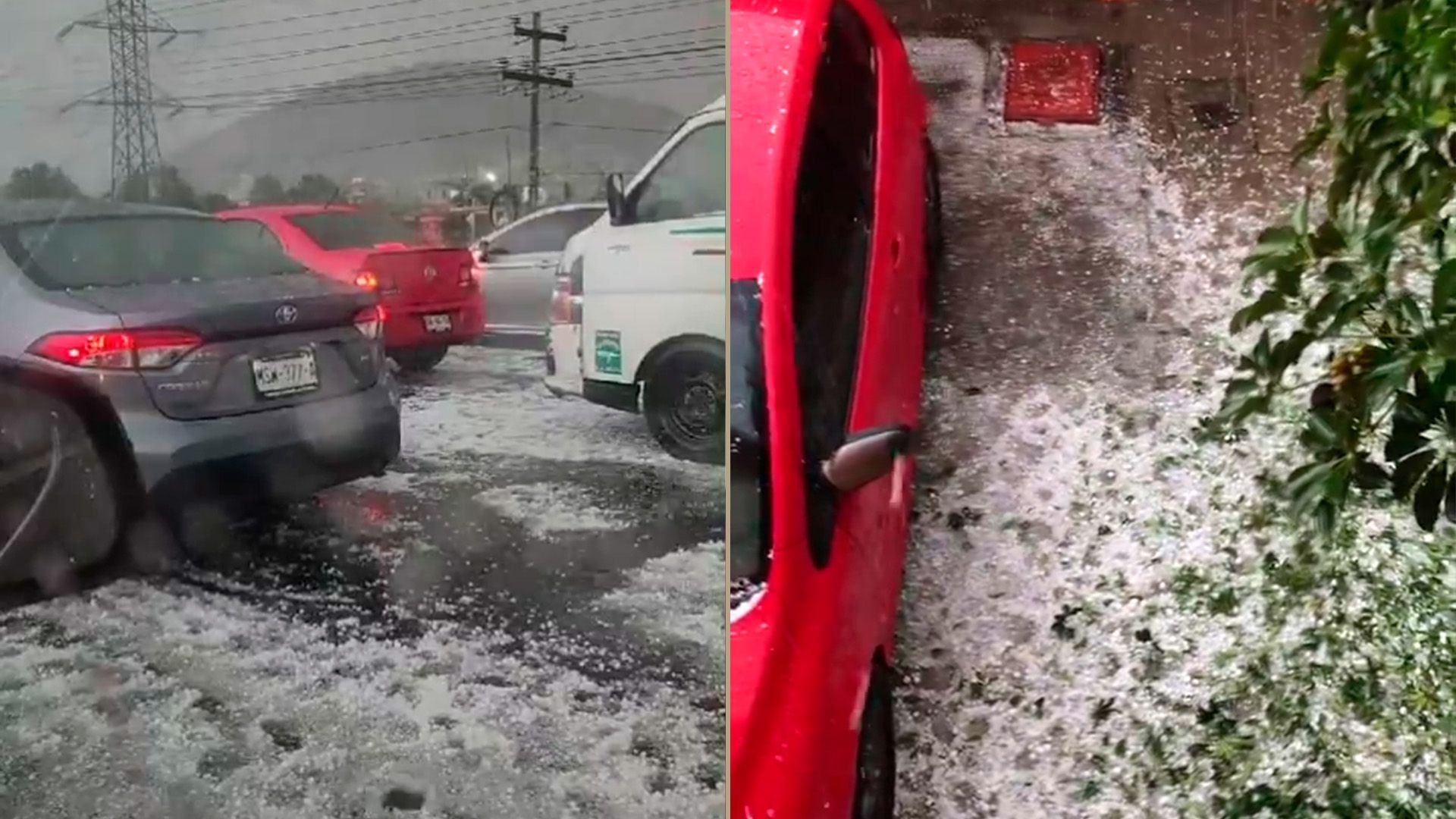 Las imágenes que dejó la fuerte granizada en Ecatepec y Pachuca