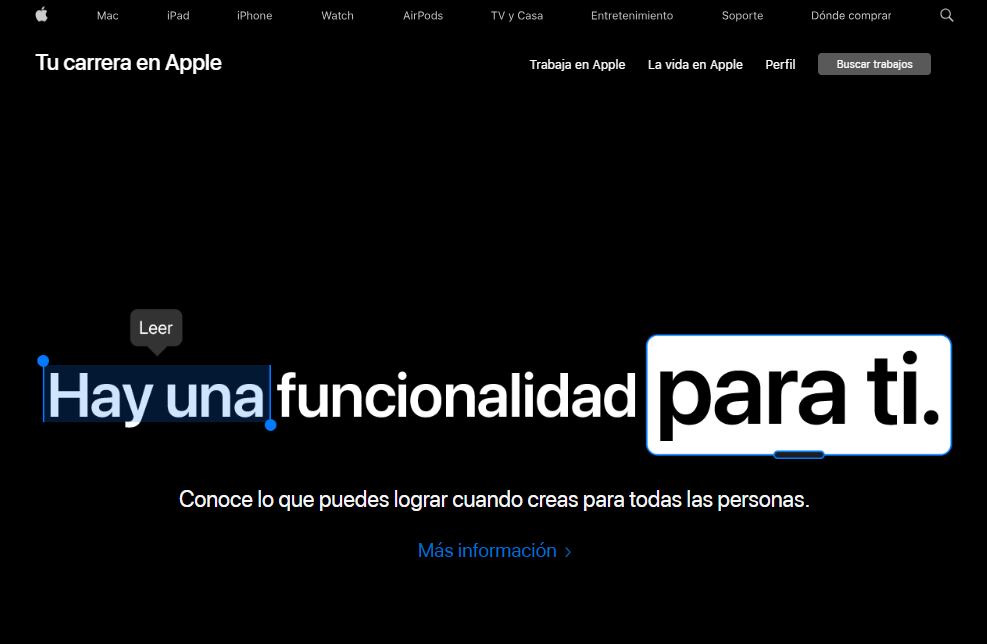 Apple cuenta con una plataforma propia para publicar su ofertas laborales. (Apple)