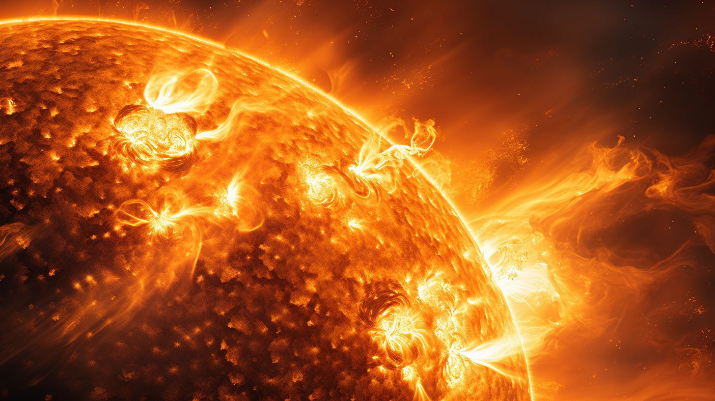 Astro radiante y explosiones solares: fenómenos astronómicos fascinantes. Observa la energía solar en su máxima expresión. Cielo estelar brillante. - (Imagen Ilustrativa Infobae)