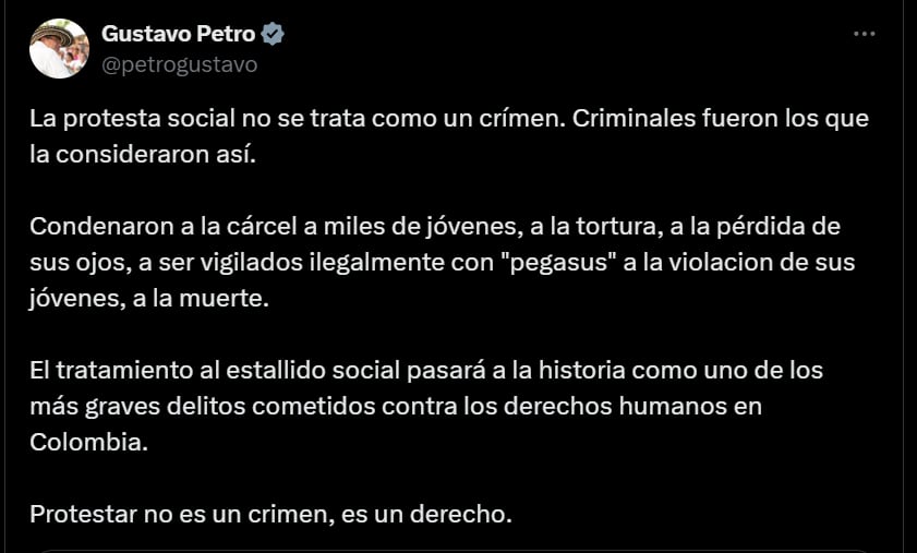 Petro declara tras informe de la ONU - crédito X