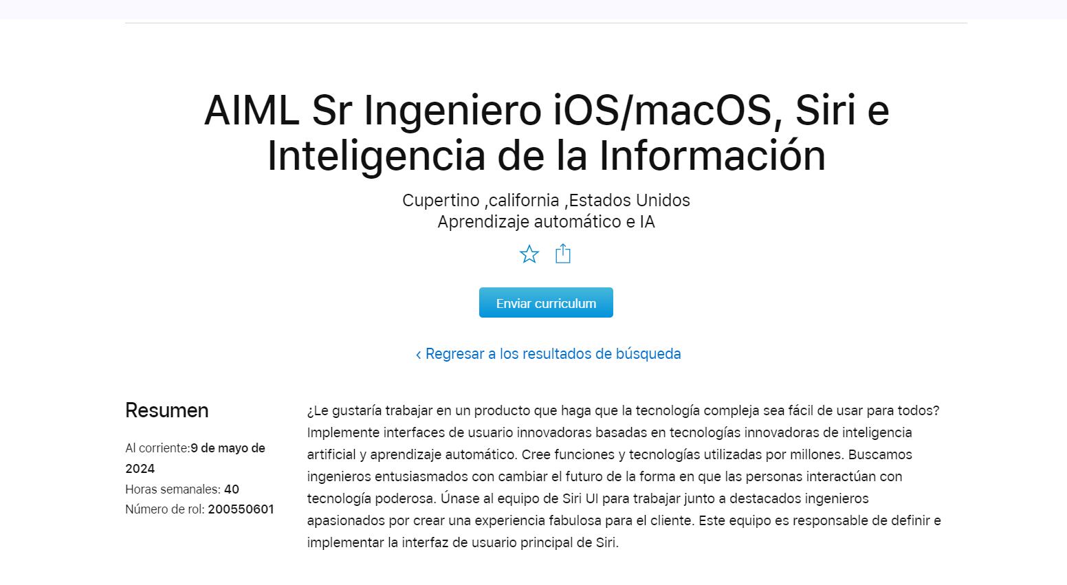 Apple busca ingenieros con mínimo dos años de experiencia. (Apple)