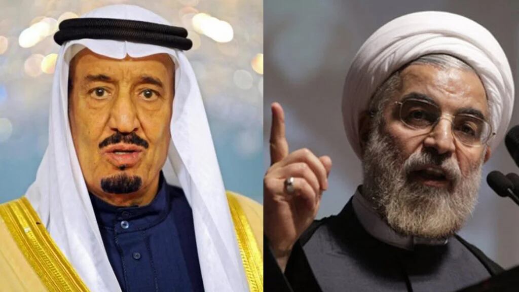 El rey Salmán bin Abdulaziz de Arabia Saudita, y Hasan Rohani de Irán