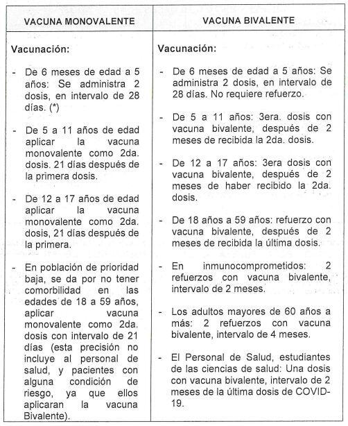 Cómo se aplica la vacuna bivalente en Perú, según protocolo del Minsa