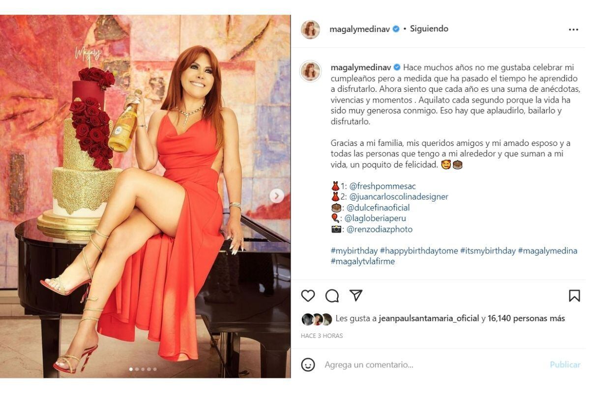 Il post di Magaly Medina per il suo compleanno. (Foto: Instagram)