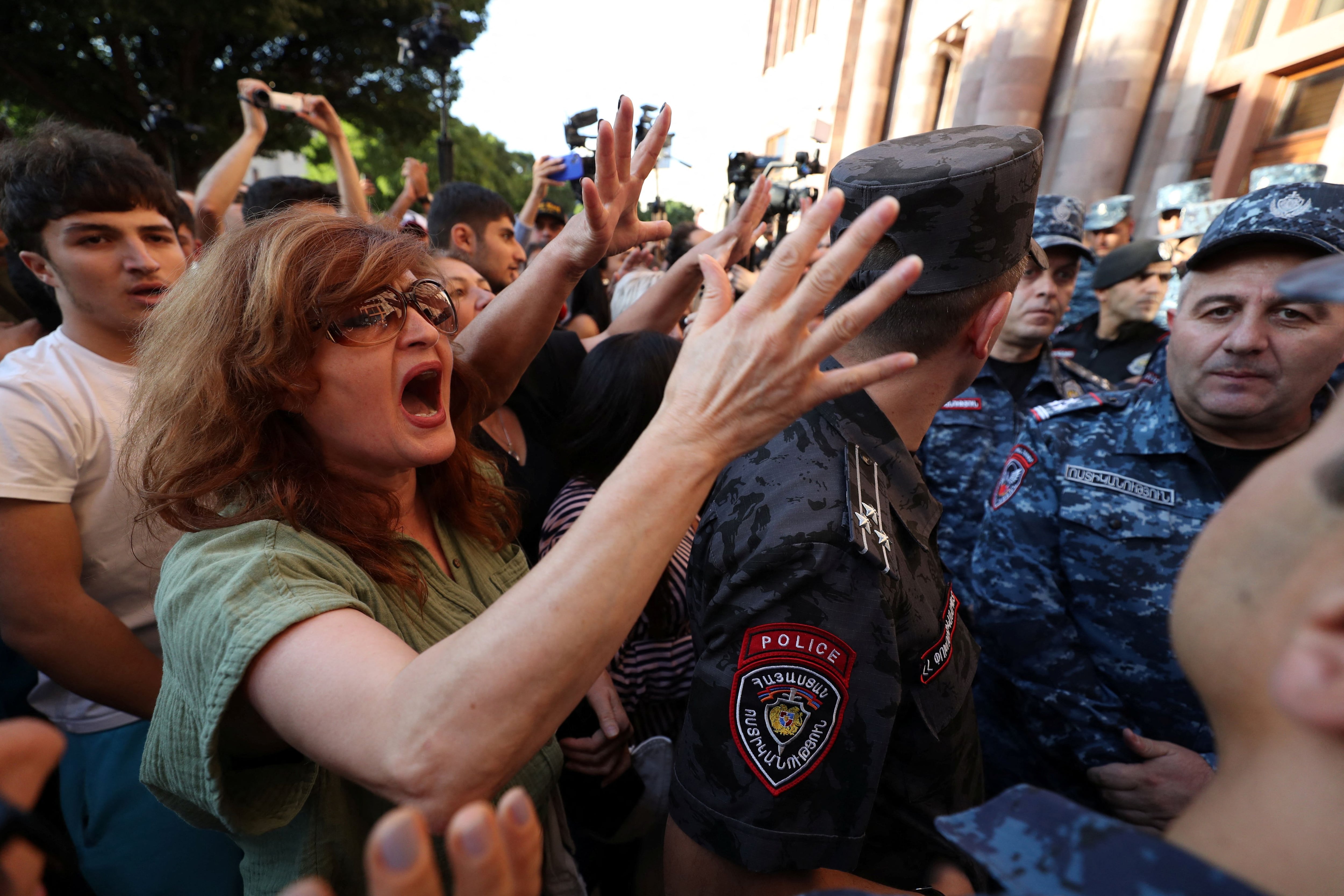 Fuertes protestas en Armenia contra el gobierno de Nikol Pashinian (Vahram Baghdasaryan/Photolure via REUTERS)