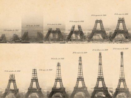 Lapso de construcción de la torre a través de los años