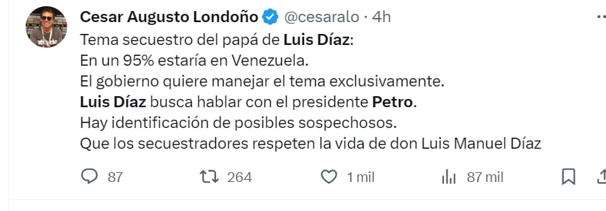 El jugador del Liverpool espera tener una conversación con el presidente de la República - crédito @cesaralo/X