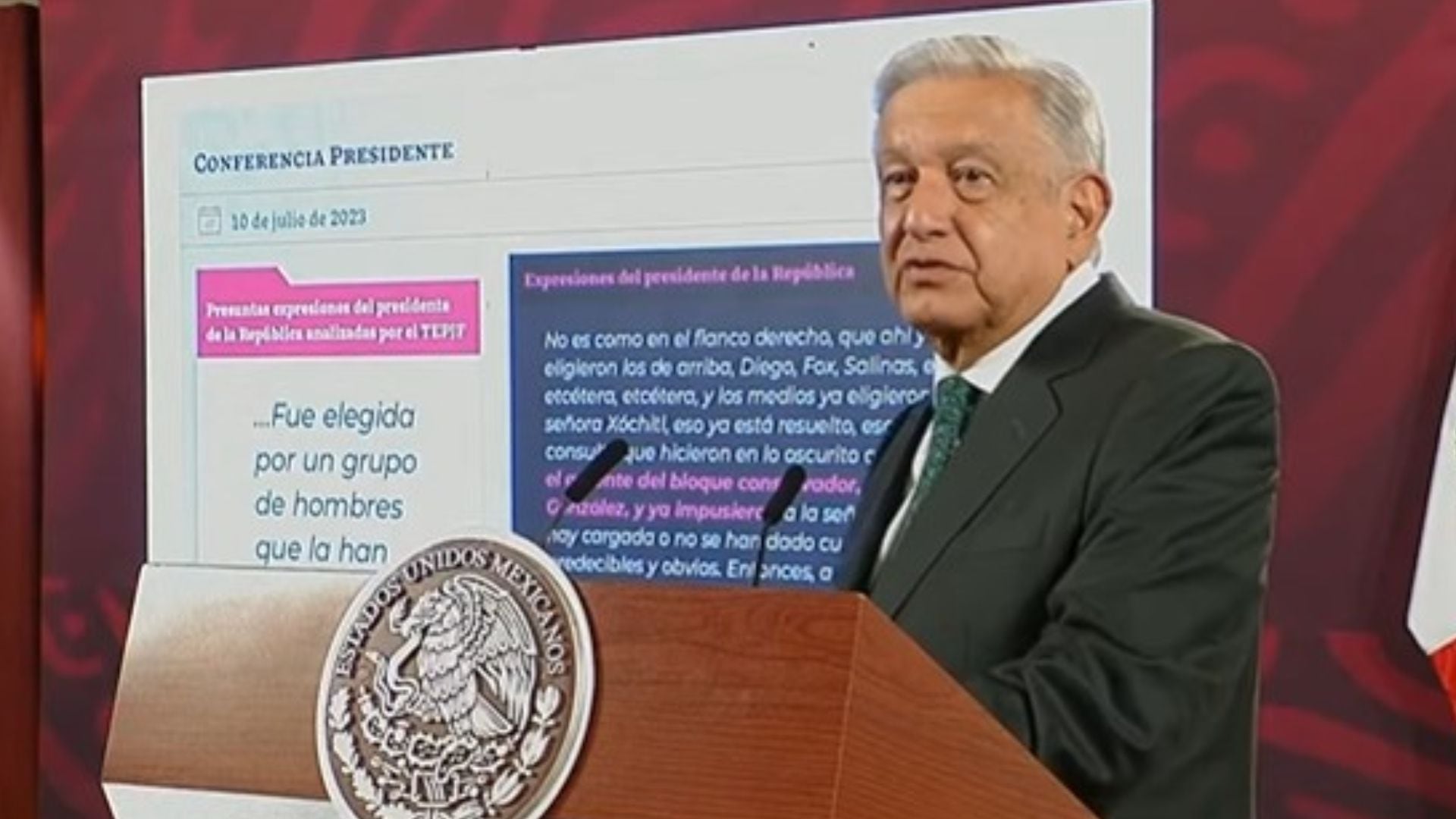 AMLO reprochó que lo acusen de violencia política de género contra Xóchitl Gálvez. | Captura de pantalla