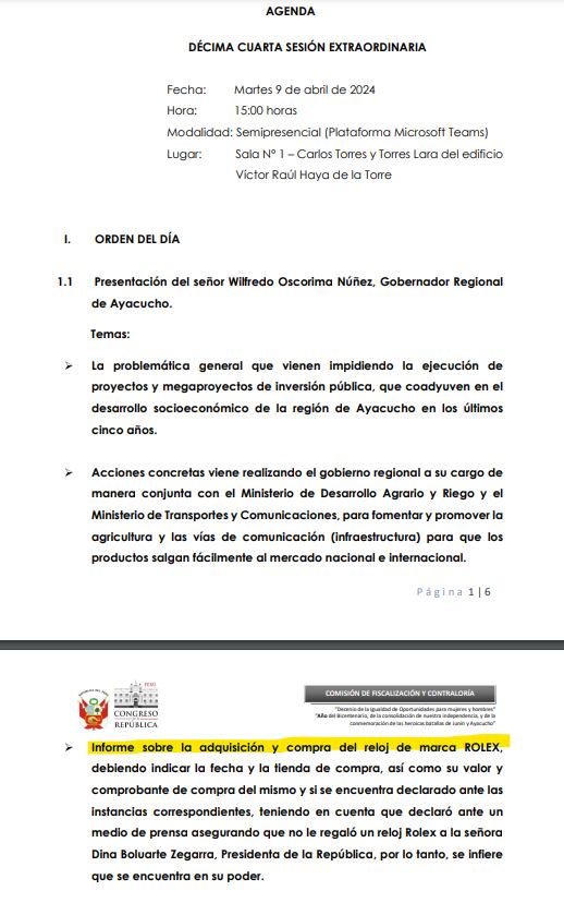 Comisión de Fiscalización del Congreso