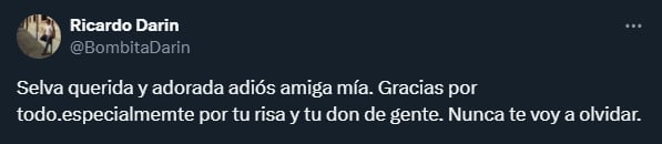 El adiós a Selva Alemán: así despidieron los famosos a la actriz en redes sociales (X)