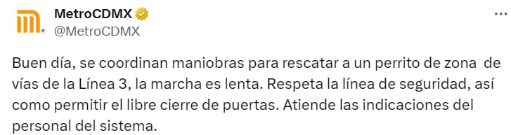 Estado actual de las diversas líneas del Sistema de Transporte Colectivo. 
Foto: TW Metro CDMX